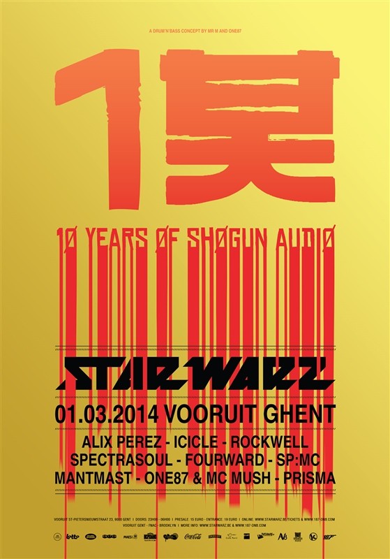 Star Warz presents 10 Years of Shogun Audio - Sat 01-03-14, Kunstencentrum Vooruit
